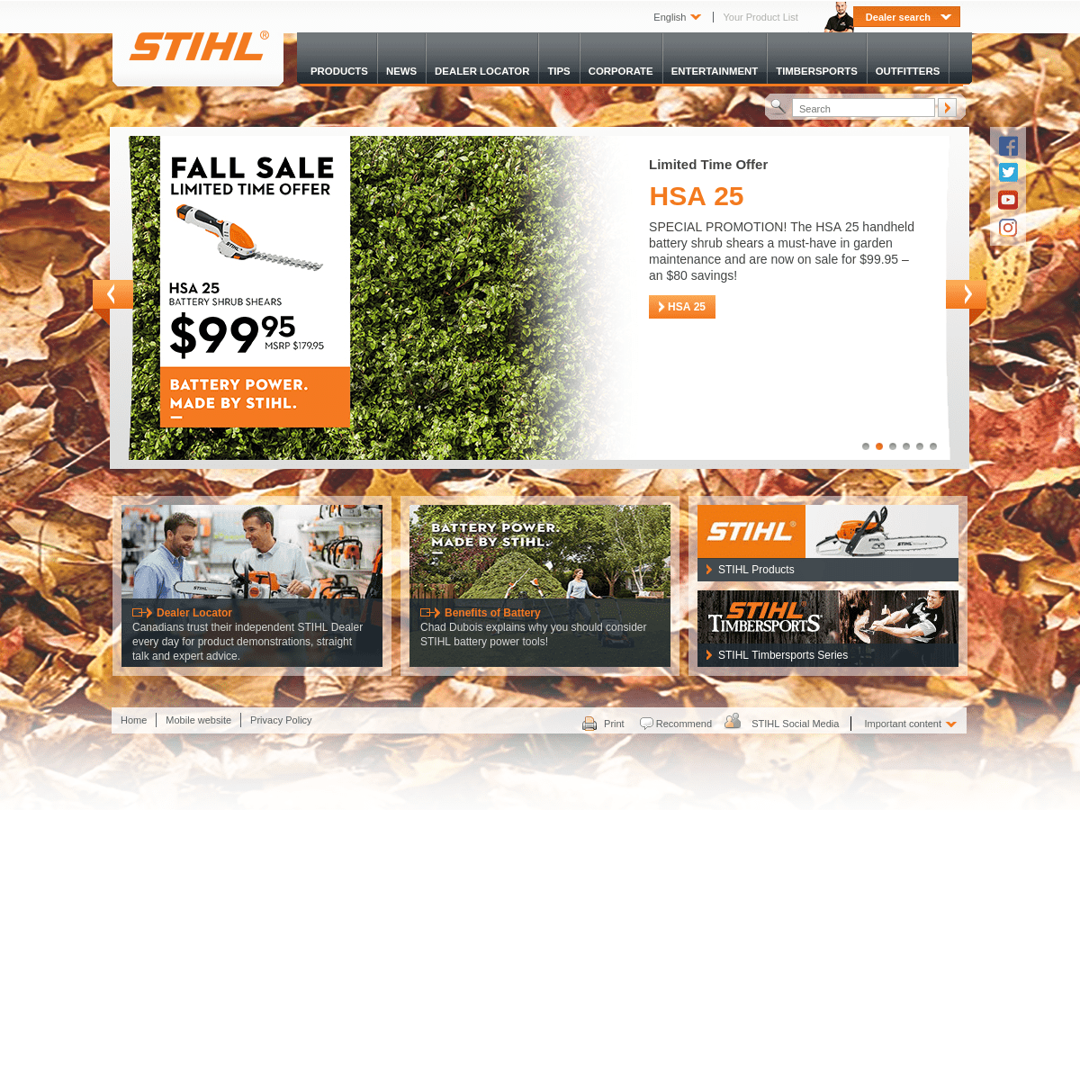 A complete backup of stihl.ca