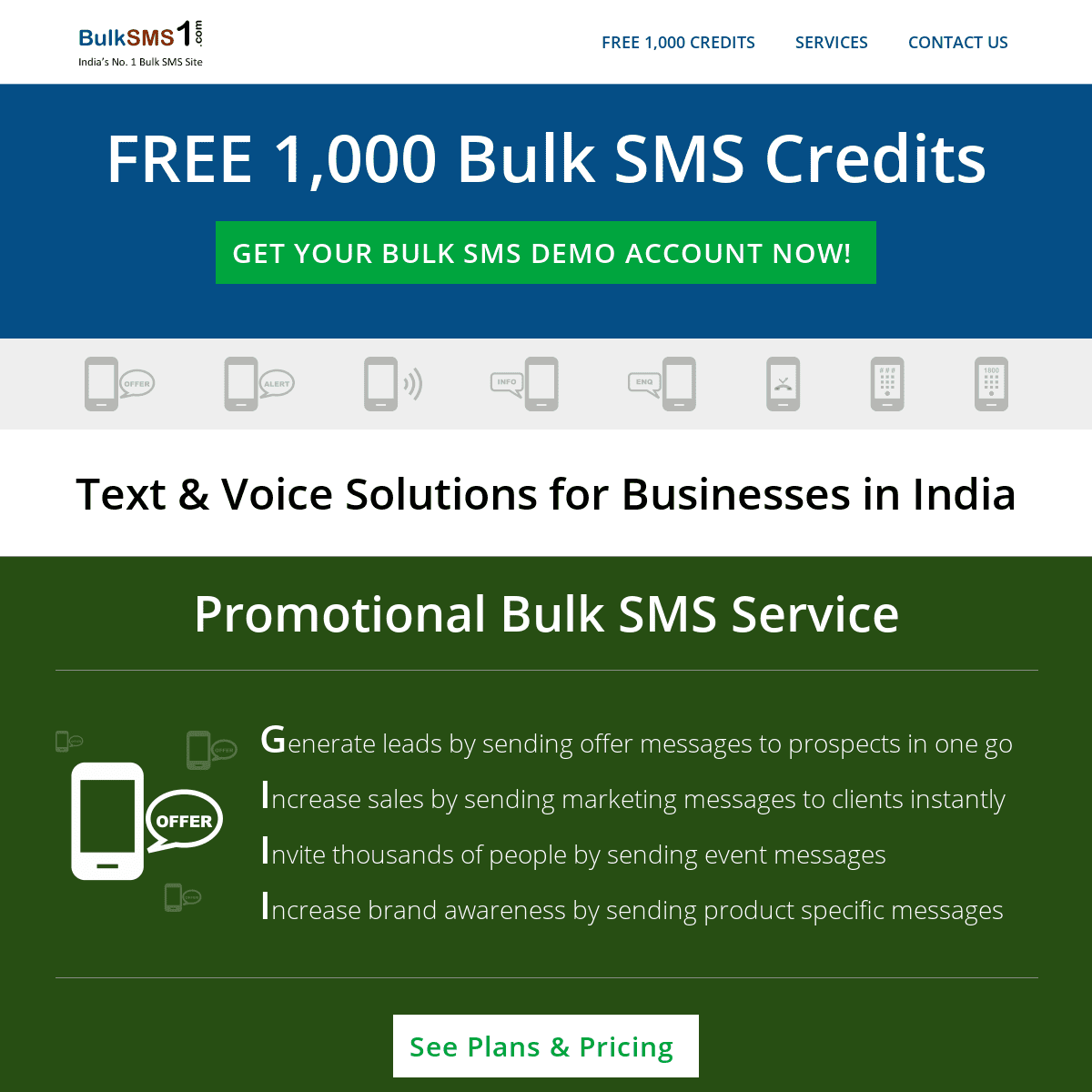 Bulk SMS Service - FREE 1,000 Bulk SMS Credits
