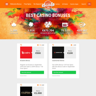 Latest Casino Bonuses & Free Spin Offers Online