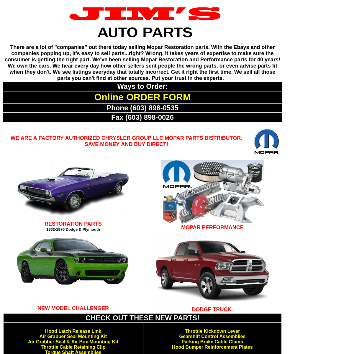 Mopar Parts | Restoration Parts | Dodge Truck Parts | Jim's Auto Parts