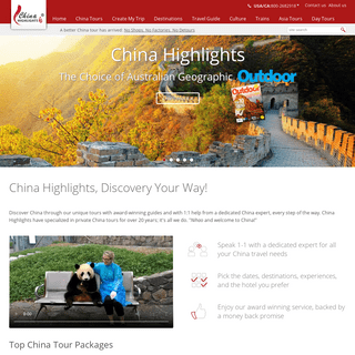 China Travel Agency, Tour with China Highlights - Since 1998!