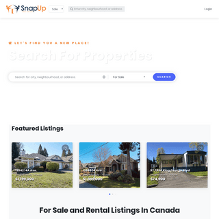 Snap Up Real Estate - Free Website for Properties for Sale or Rent across Canada