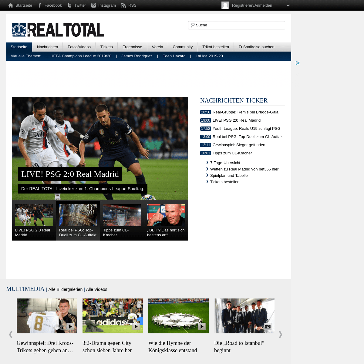 Aktuelle Nachrichten von Real Madrid, Ergebnisse, Multimedia, Community, Shop – REAL TOTAL