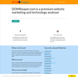 DOMReaper.com is a free website marketing and technology analyser