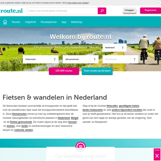 route.nl, meer dan 100.000 gratis fiets- en wandelroutes