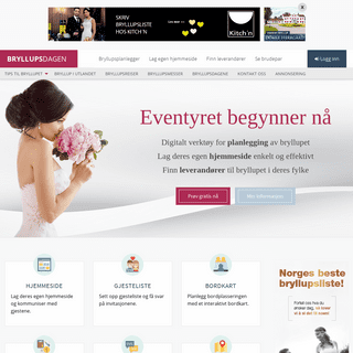 Bryllupsdagen.no – Bryllupsplanlegger på nett - lag egen hjemmeside for bryllup