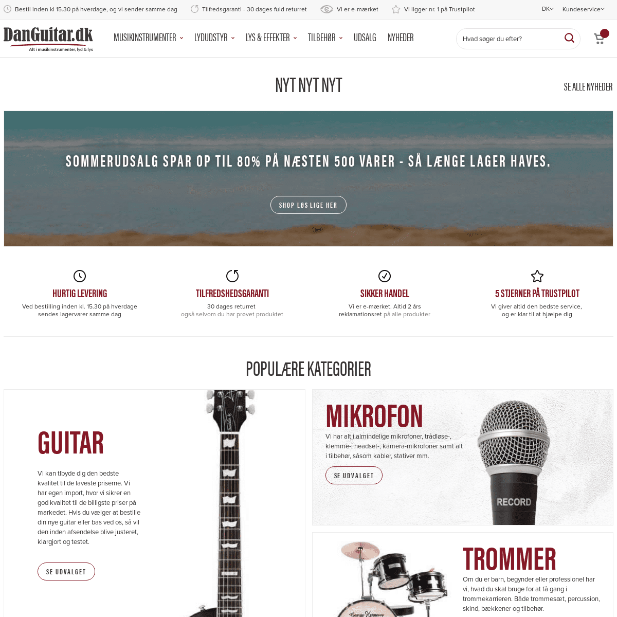 Guitar - instrumenter og udstyr - BILLIGE priser på DanGuitar.dk