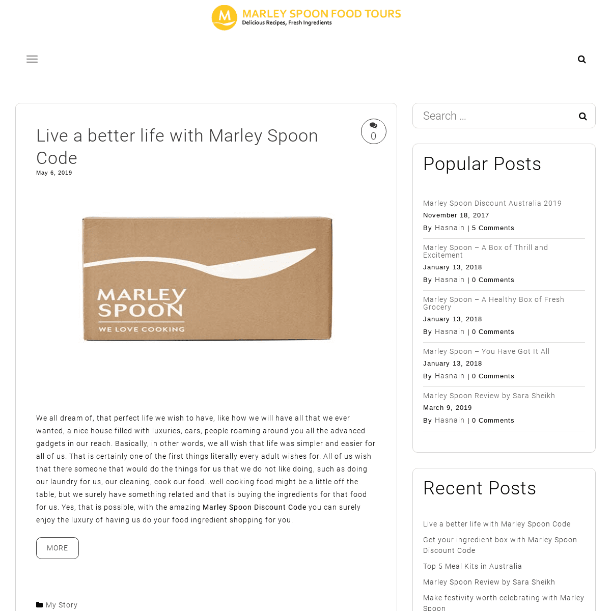 Marley Spoon Food Tours - Take a tour of Marley Spoon recipes and discounts