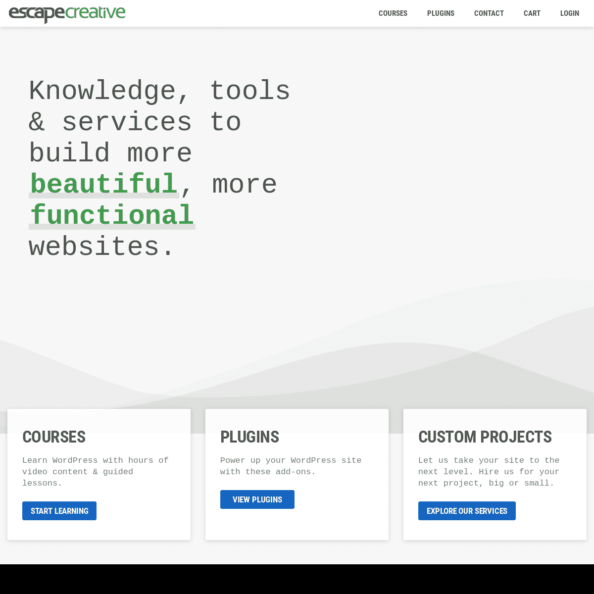 Escape Creative - WordPress Courses, Plugins & Custom Development