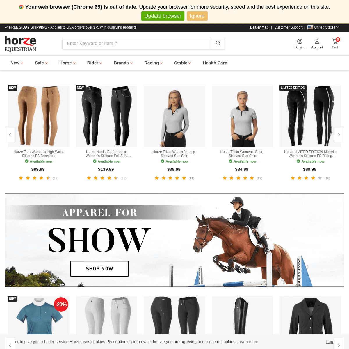  Online shop for Horse Tack, Riding Apparel, Horse Supplies and Equestrian Clothing.