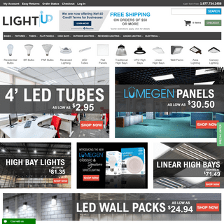 Lightup.com - LED lighting for homes, offices, and warehouses.