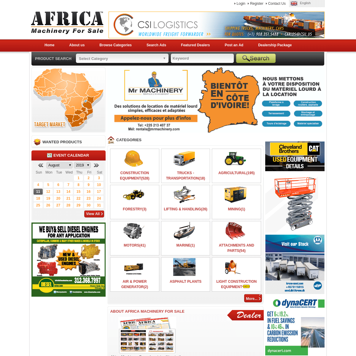Construction Equipment For Sale for Africa at AfricaMachineryForSale.com: Track Dozers, Scrapers, Wheel Loaders, Excavators, Mot