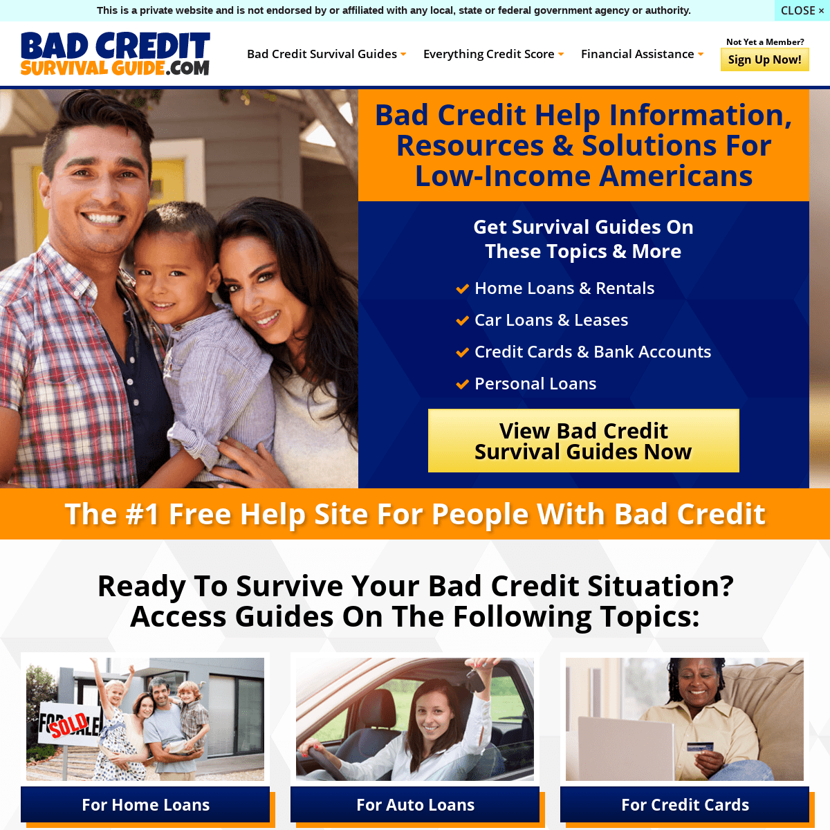Bad Credit Survival Guide Home