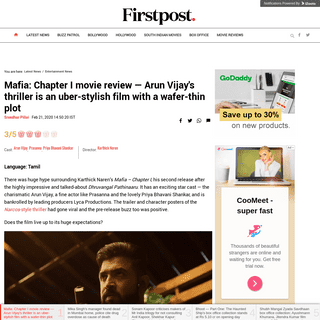 A complete backup of www.firstpost.com/entertainment/mafia-chapter-i-movie-review-arun-vijays-thriller-is-an-uber-stylish-film-w