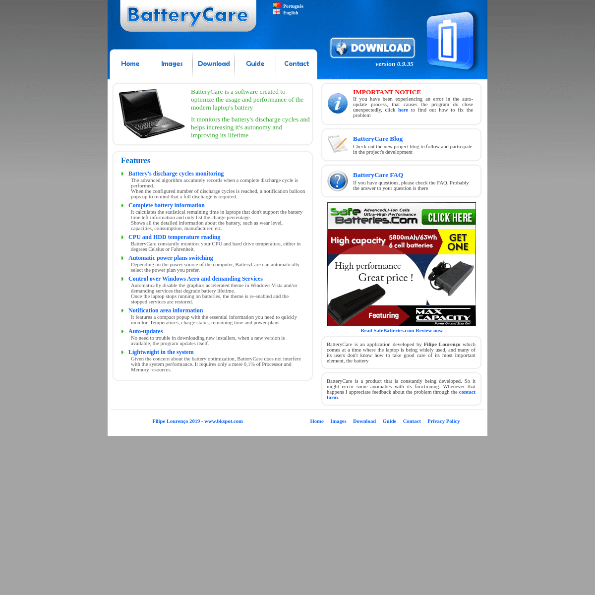 A complete backup of batterycare.net