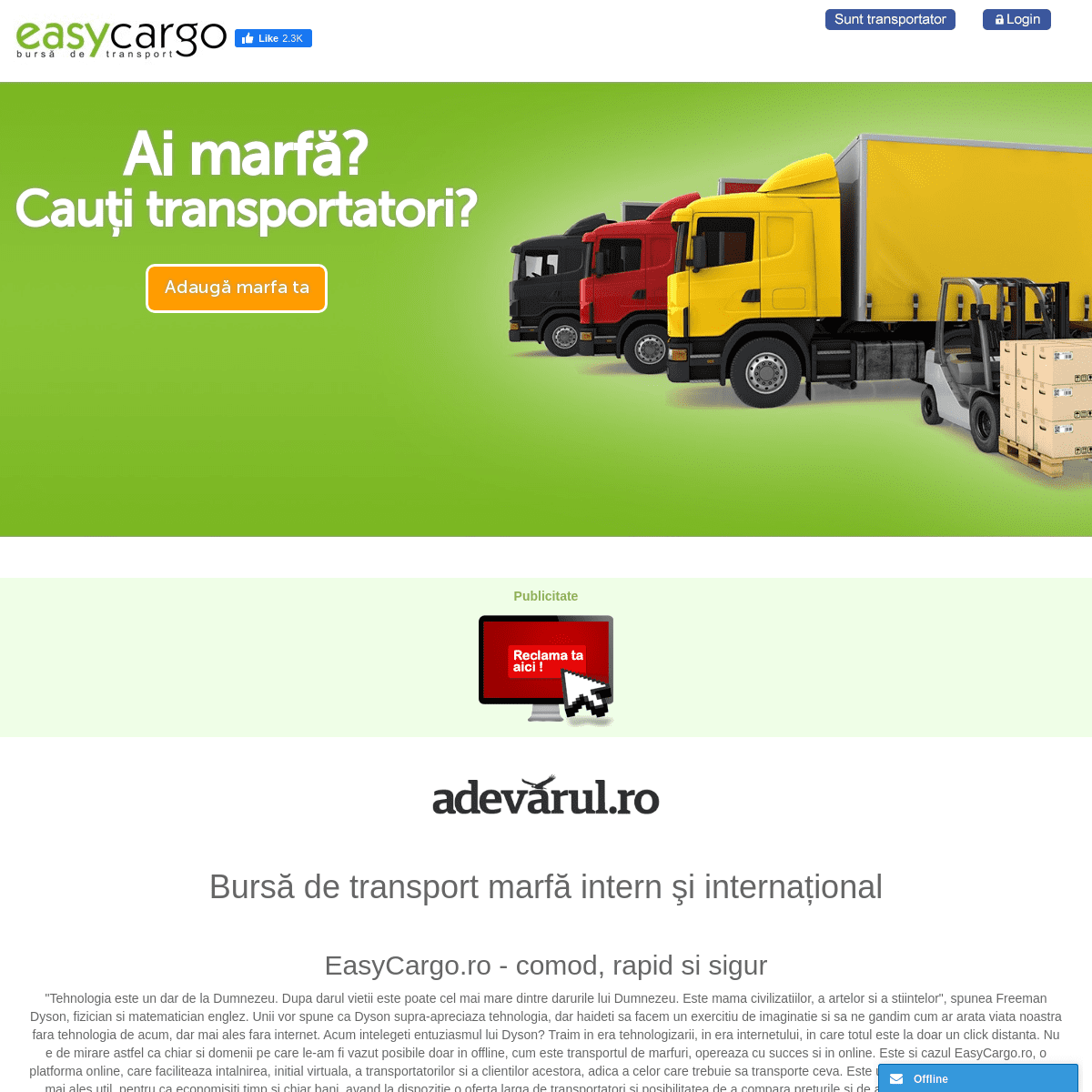 A complete backup of easycargo.ro