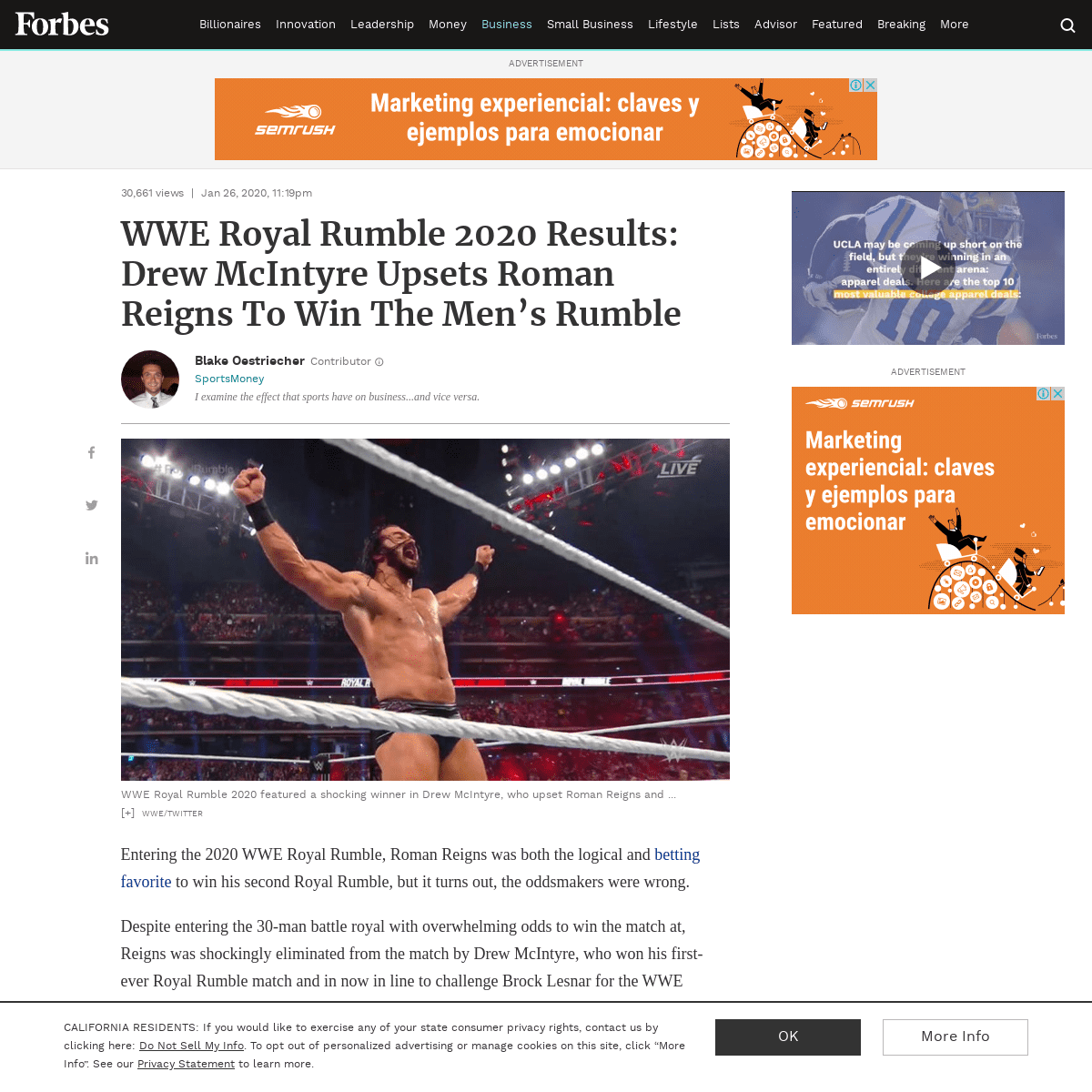 A complete backup of www.forbes.com/sites/blakeoestriecher/2020/01/26/wwe-royal-rumble-2020-results-drew-mcintyre-upsets-roman-r