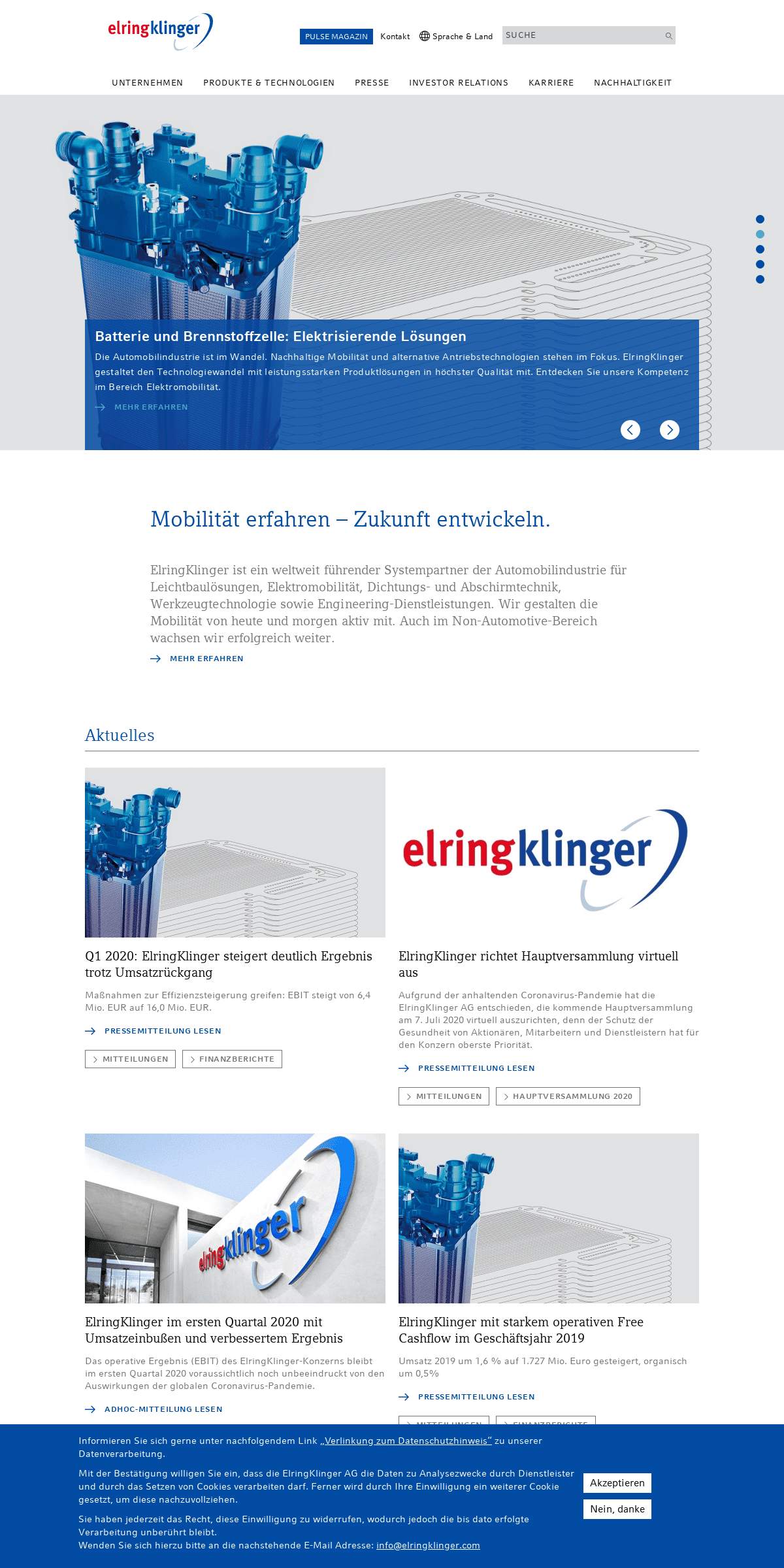 A complete backup of elringklinger.de