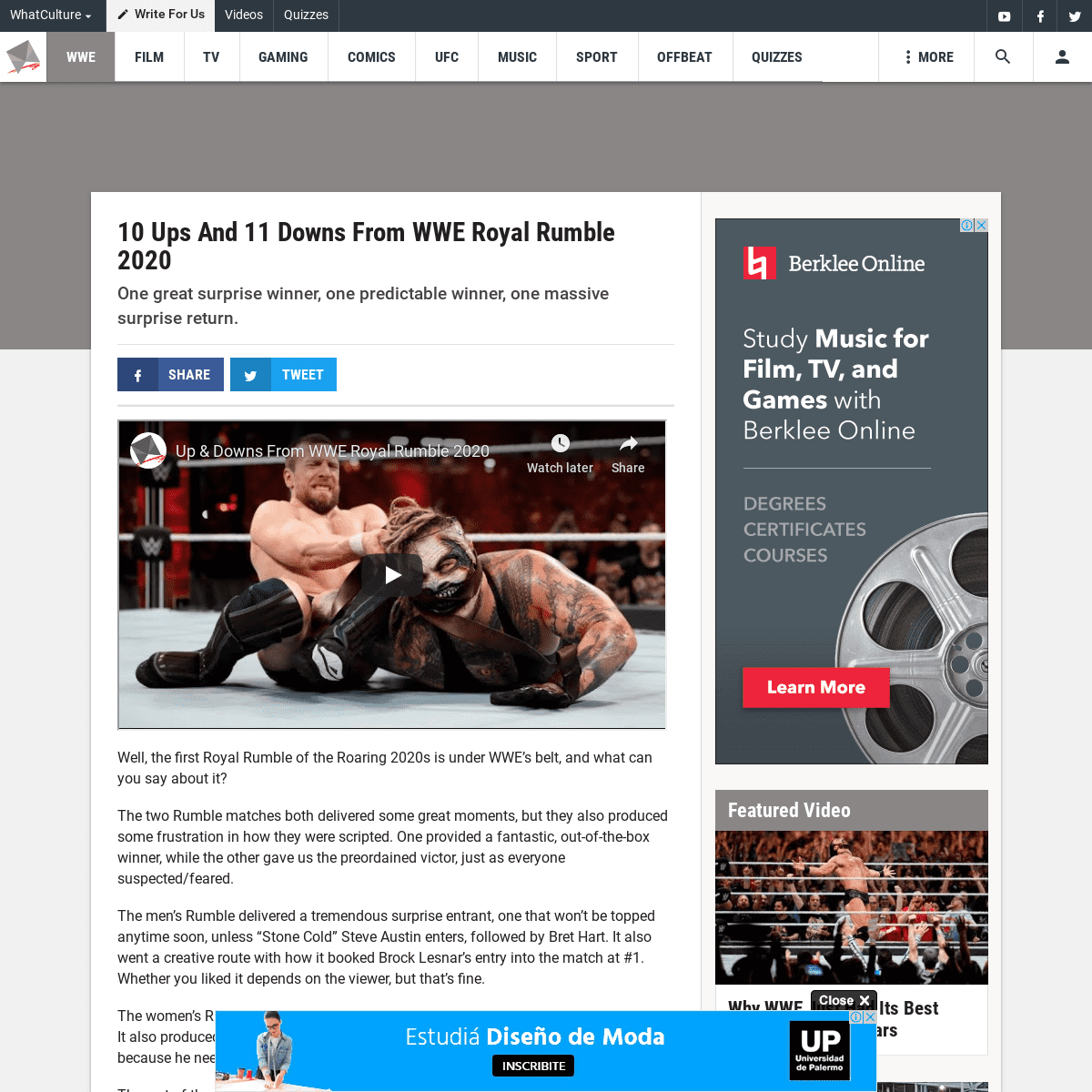A complete backup of whatculture.com/wwe/10-ups-and-11-downs-from-wwe-royal-rumble-2020