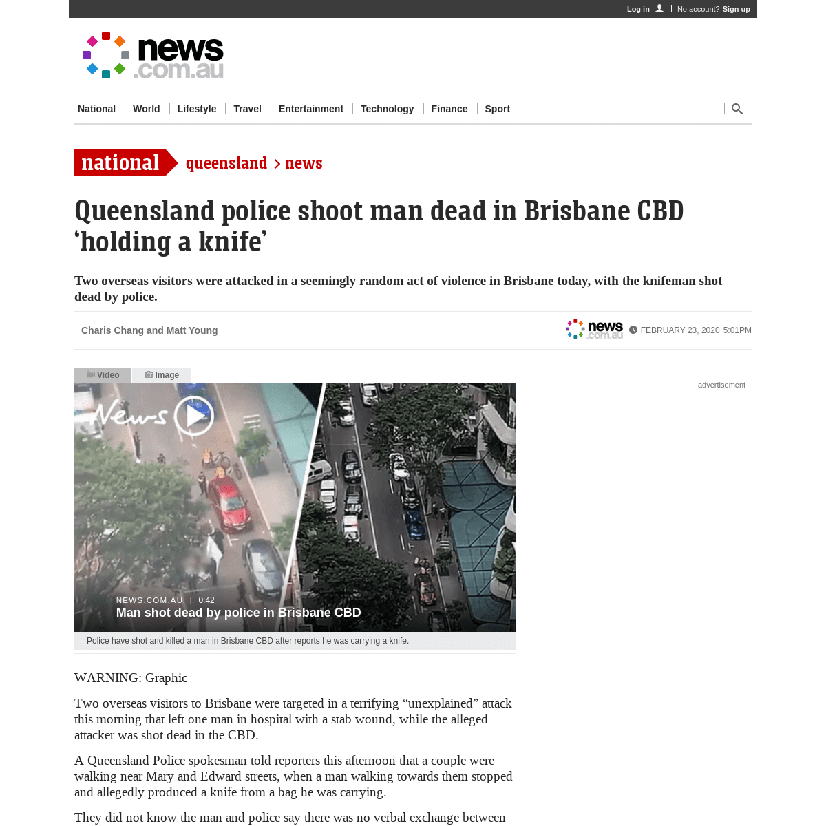 A complete backup of www.news.com.au/national/queensland/news/queensland-police-shoot-man-dead-in-brisbane-cbd-holding-a-knife/n
