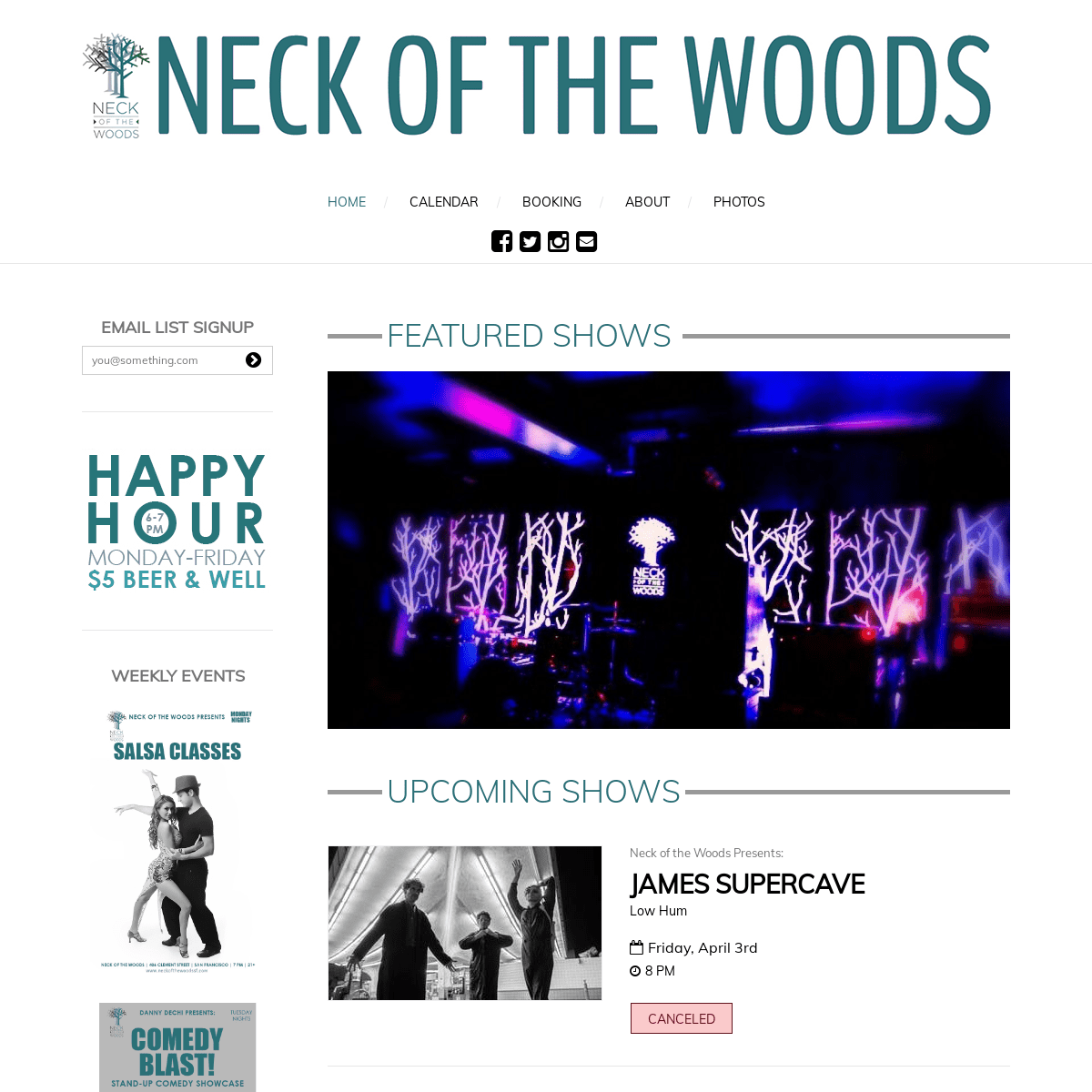 A complete backup of neckofthewoodssf.com