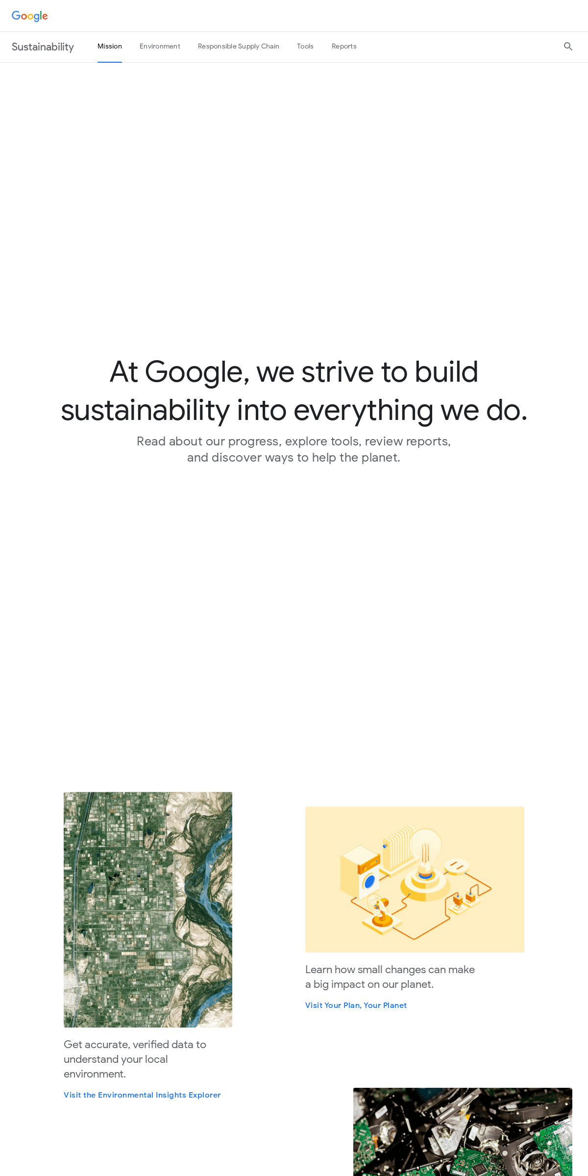 A complete backup of sustainability.google