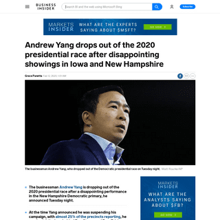 A complete backup of www.businessinsider.com/andrew-yang-drops-out-of-presidential-race-after-new-hampshire-2020-2