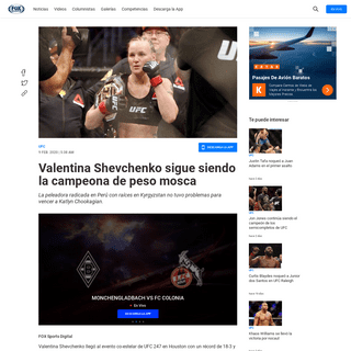A complete backup of www.foxsports.com.ar/news/443173-valentina-shevchenko-sigue-siendo-la-campeona-de-peso-mosca