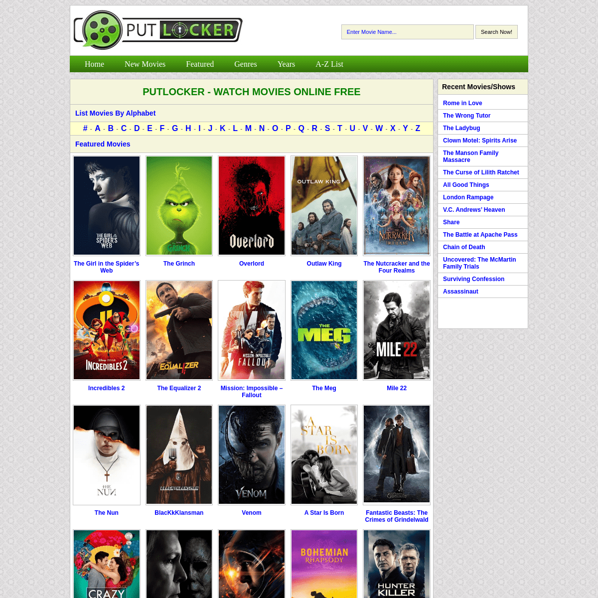putlockers movies free online download