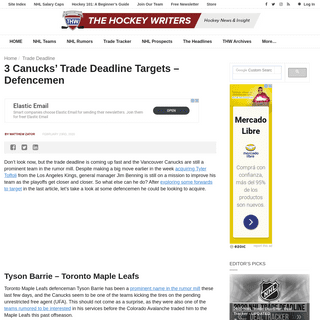 A complete backup of thehockeywriters.com/canucks-2020-trade-deadline-targets-defencemen/