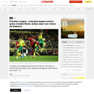 A complete backup of www.lequipe.fr/Football/Actualites/Premier-league-liverpool-gagne-encore-grace-a-sadio-mane-buteur-pour-son