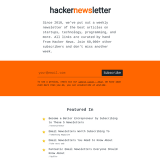 A complete backup of hackernewsletter.com