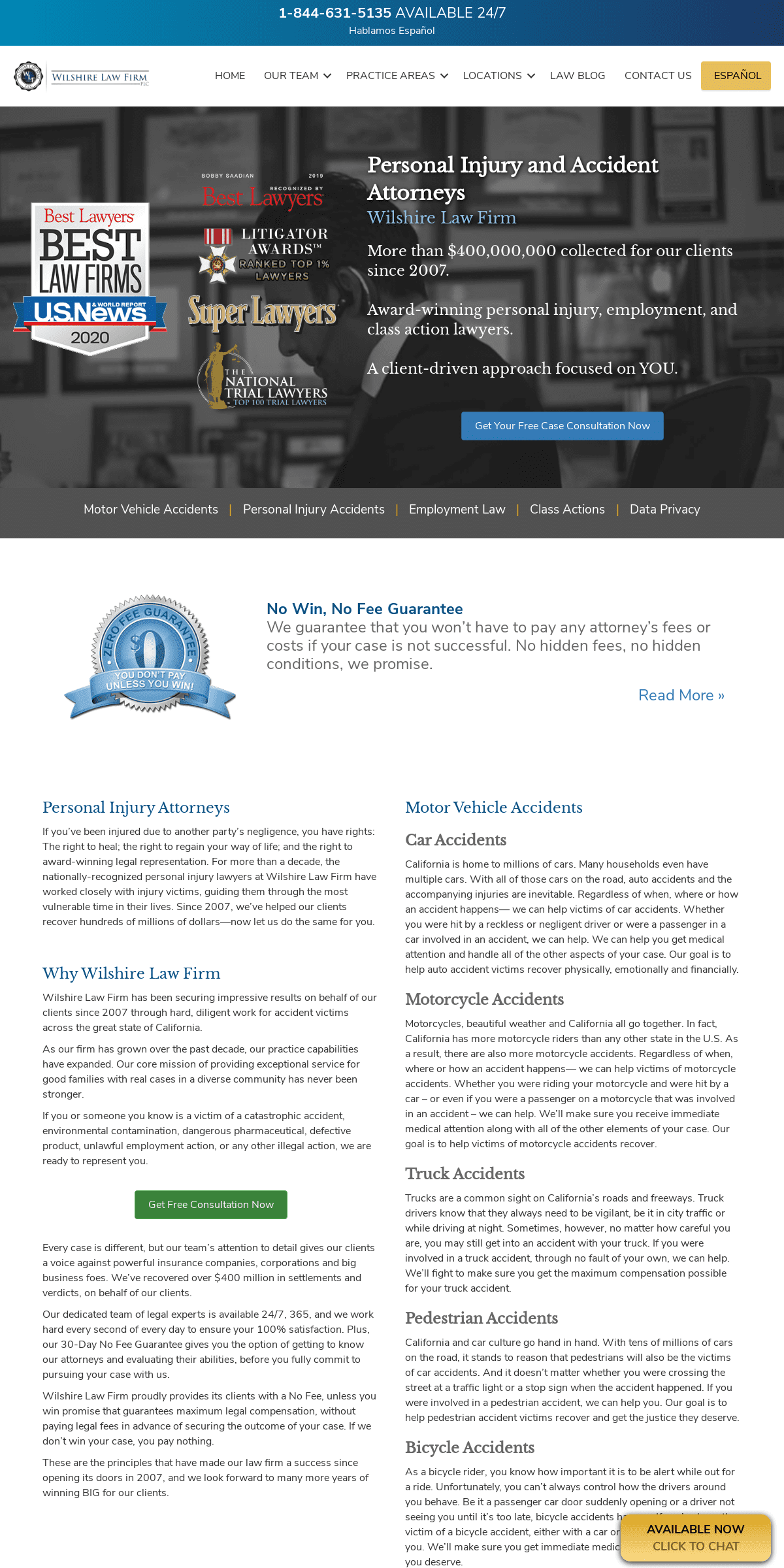A complete backup of wilshirelawfirm.com