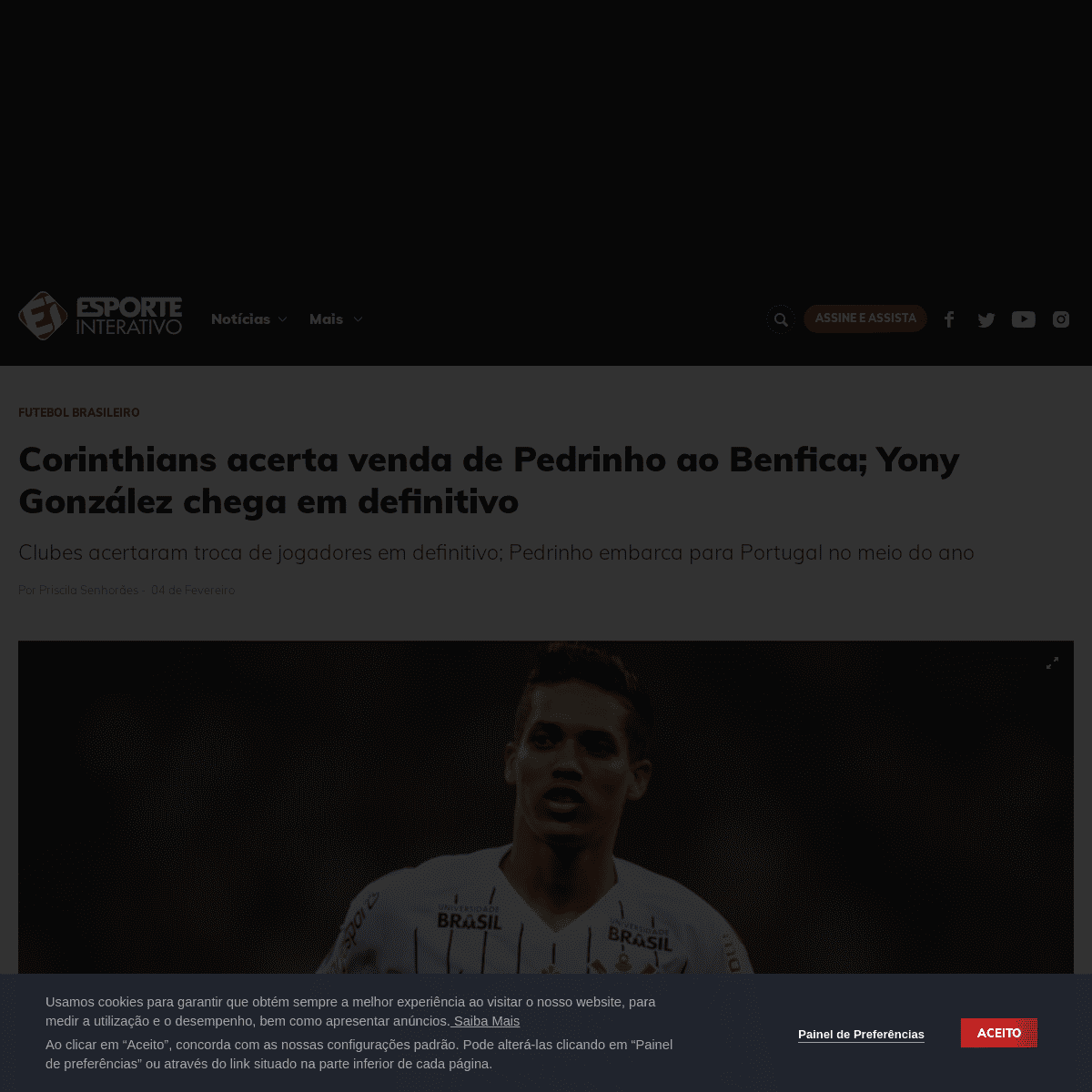 A complete backup of www.esporteinterativo.com.br/futebolbrasileiro/Corinthians-acerta-venda-de-Pedrinho-ao-Benfica-Yony-Gonzale