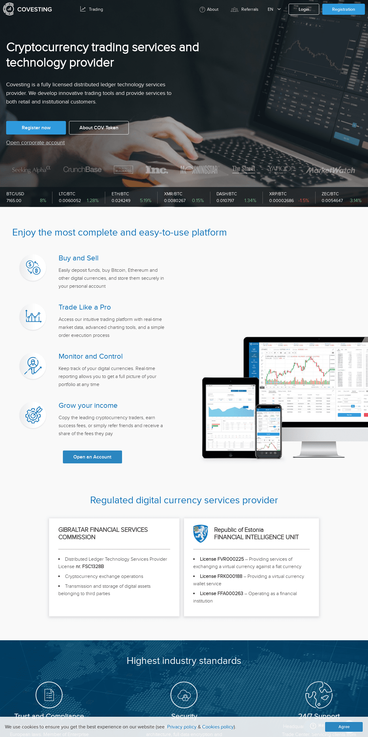 A complete backup of covesting.io