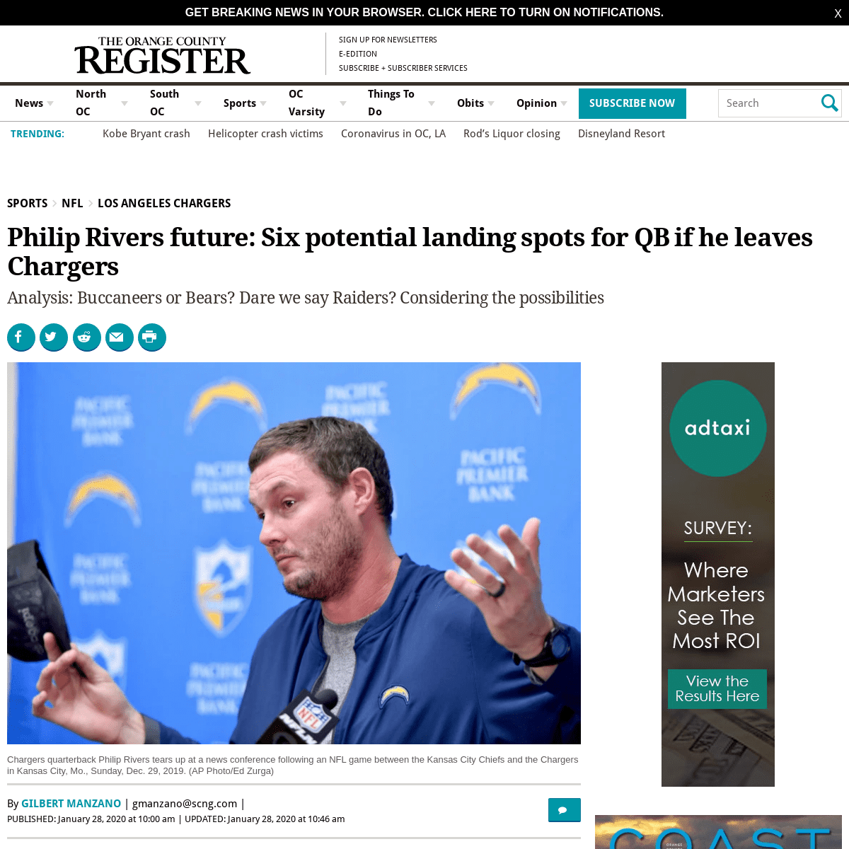 A complete backup of www.ocregister.com/philip-rivers-future-six-potential-landing-spots-for-qb-if-he-leaves-chargers