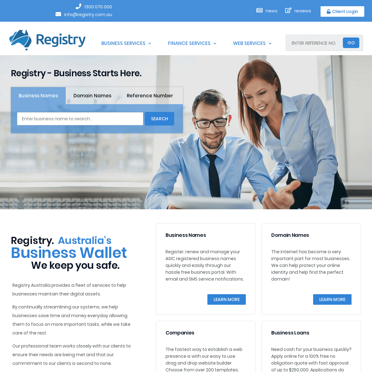 A complete backup of registry.com.au