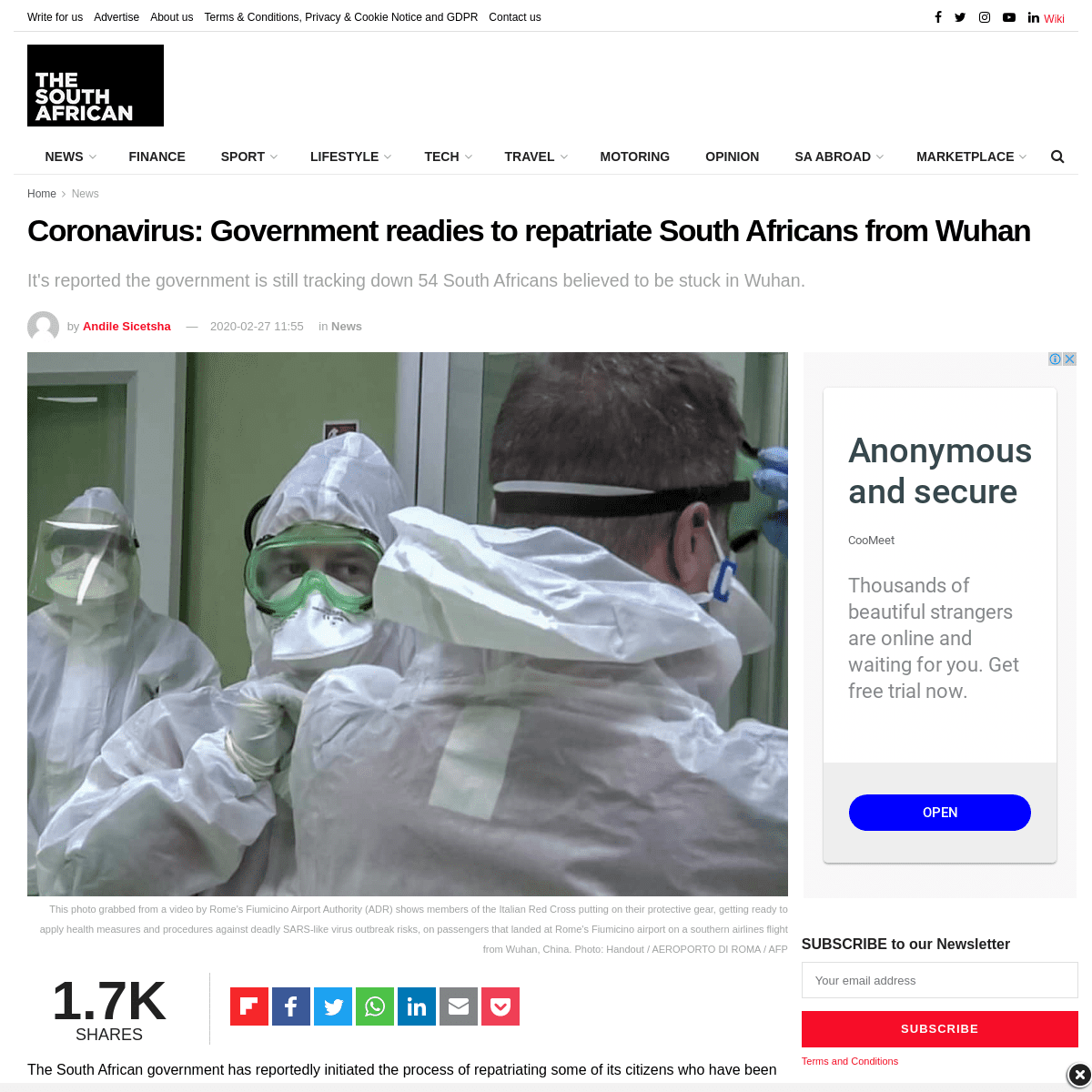A complete backup of www.thesouthafrican.com/news/coronarivus-update-government-repatriates-south-africans-wuhan/