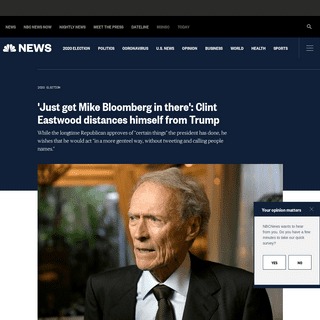 A complete backup of www.nbcnews.com/politics/2020-election/just-get-mike-bloomberg-there-clint-eastwood-distances-himself-trump