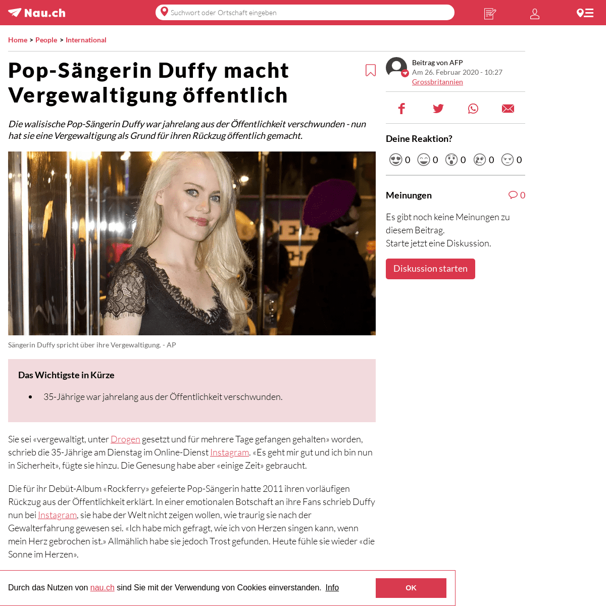 A complete backup of www.nau.ch/people/welt/pop-sangerin-duffy-macht-vergewaltigung-offentlich-65668645