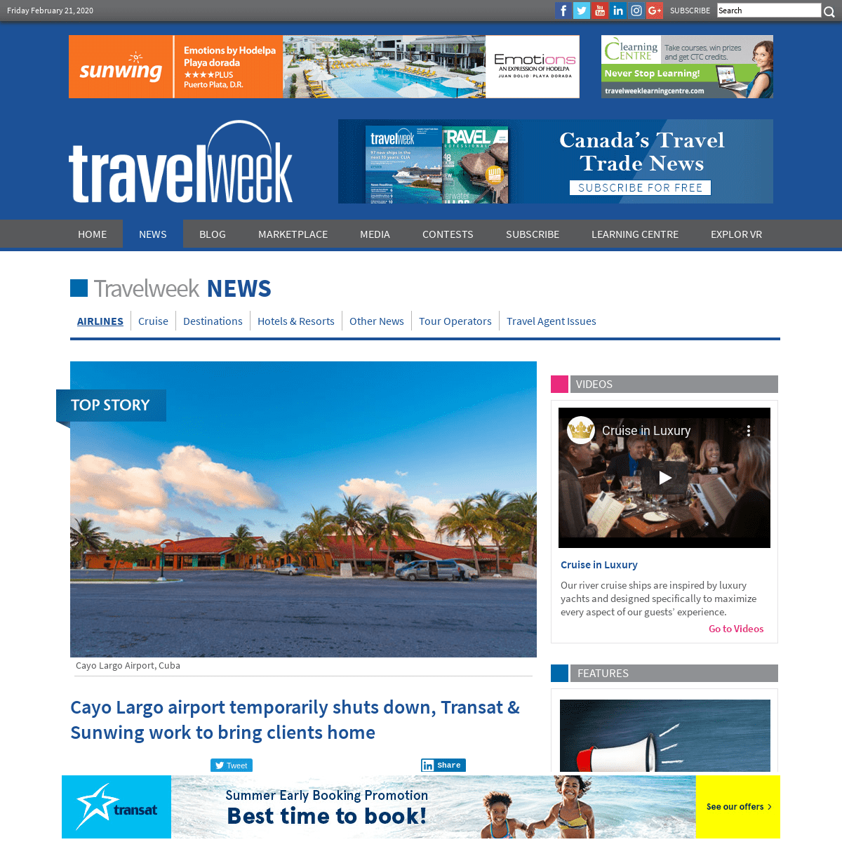 A complete backup of www.travelweek.ca/news/cayo-largo-airport-temporarily-shuts-down-reopening-feb-26/