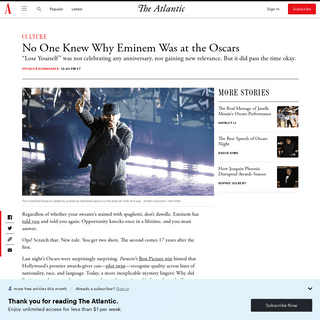 A complete backup of www.theatlantic.com/culture/archive/2020/02/why-eminem-performed-lose-yourself-oscars/606337/