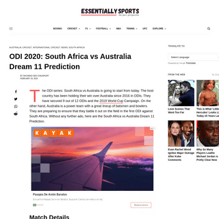 A complete backup of www.essentiallysports.com/cricket-news-odi-2020-south-africa-vs-australia-dream-11-prediction/