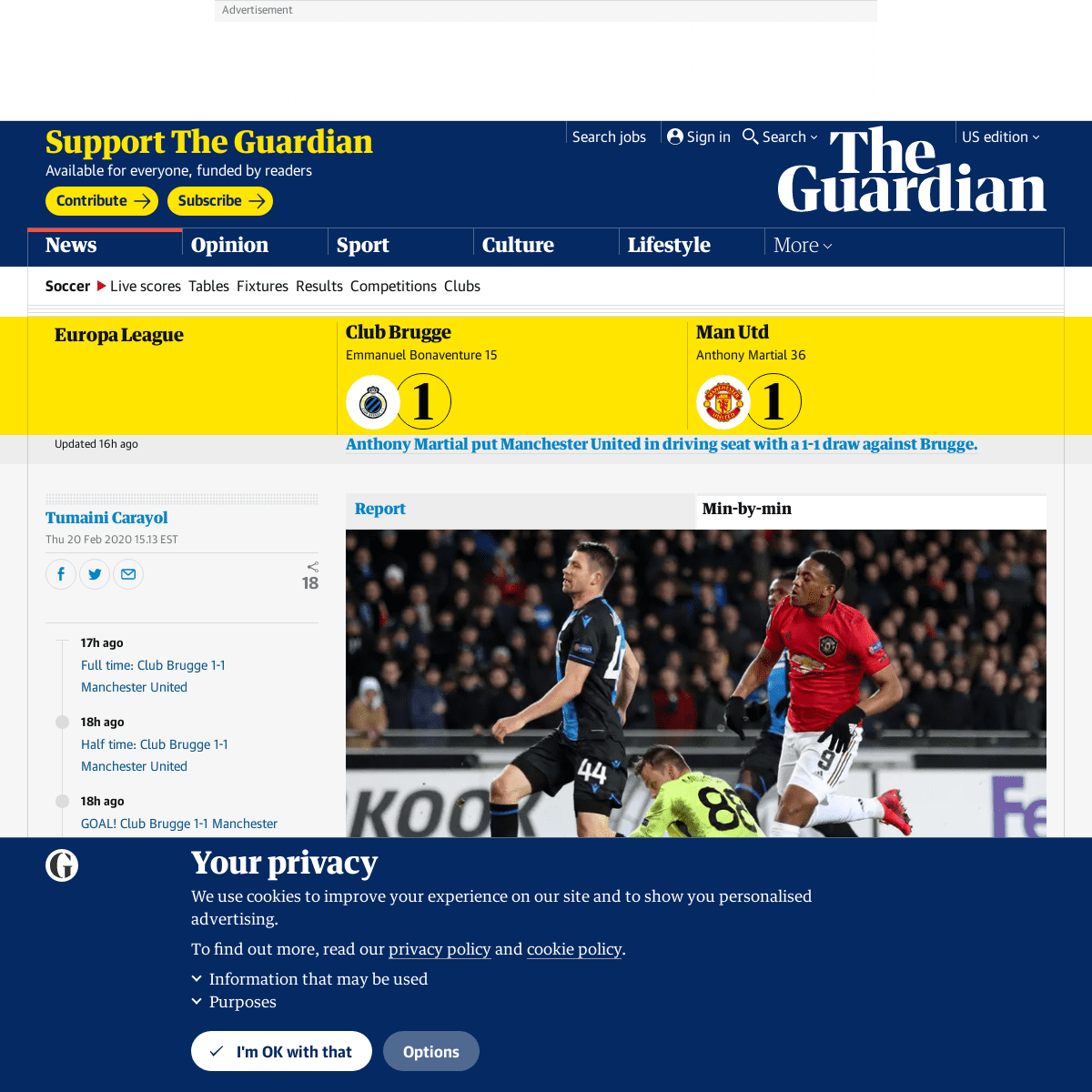 A complete backup of www.theguardian.com/football/live/2020/feb/20/club-brugge-v-manchester-united-europa-league-last-32-live