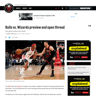 A complete backup of www.blogabull.com/2020/2/11/21133802/bulls-vs-wizards-preview-and-open-thread