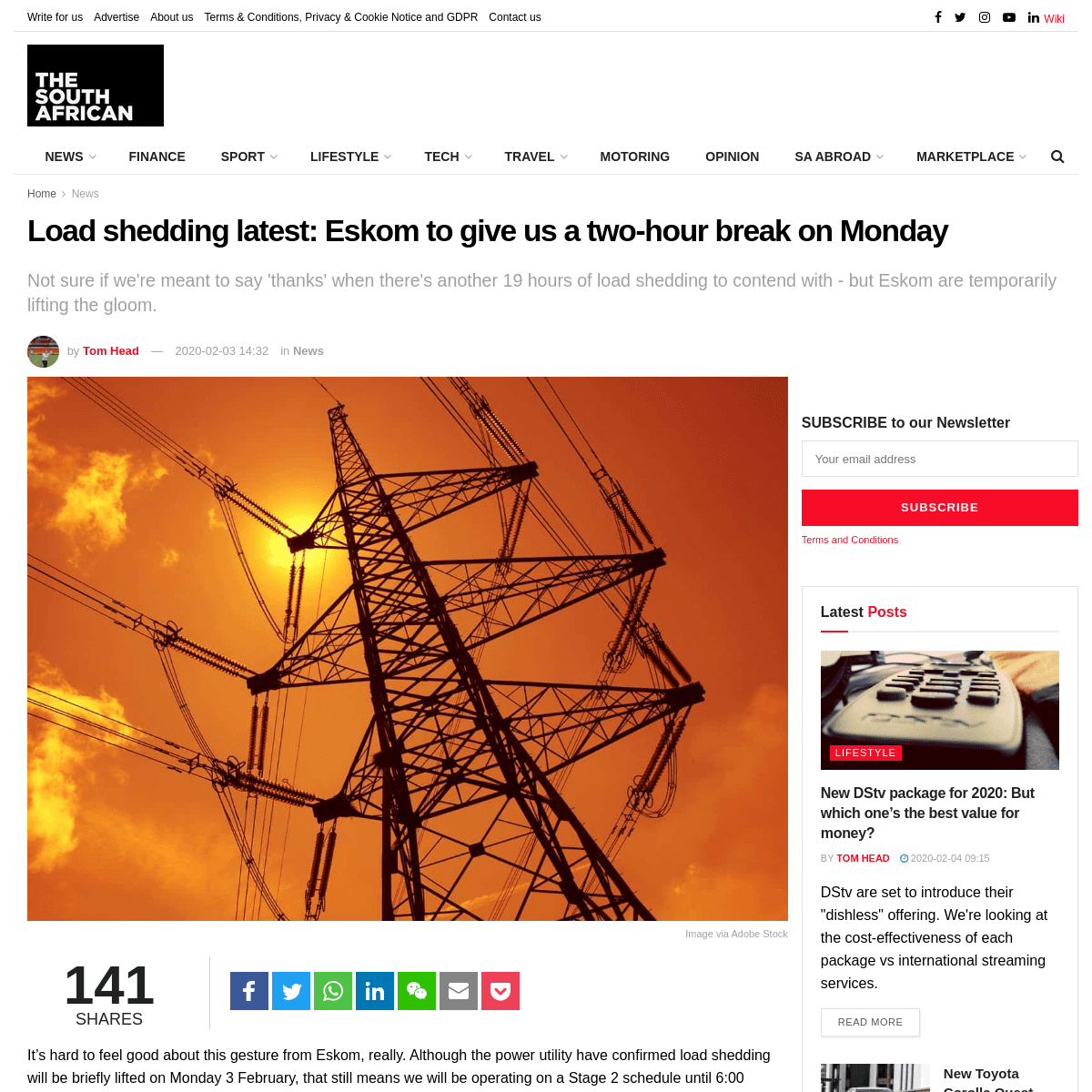 A complete backup of www.thesouthafrican.com/news/load-shedding-schedule-when-monday-power-on-eskom/