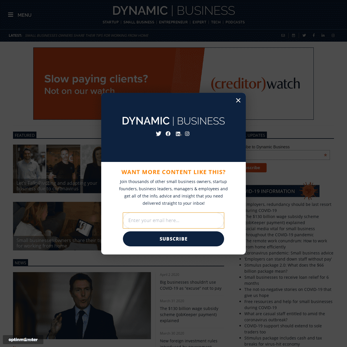 A complete backup of dynamicbusiness.com.au