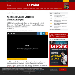 A complete backup of www.lepoint.fr/environnement/naomi-seibt-l-anti-greta-des-climatosceptiques-25-02-2020-2364308_1927.php