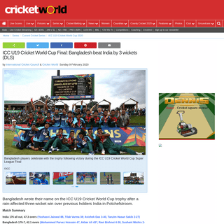 A complete backup of www.cricketworld.com/icc-u19-cricket-world-cup-final-bangladesh-beat-india-by-3-wickets-dls-/61780.htm