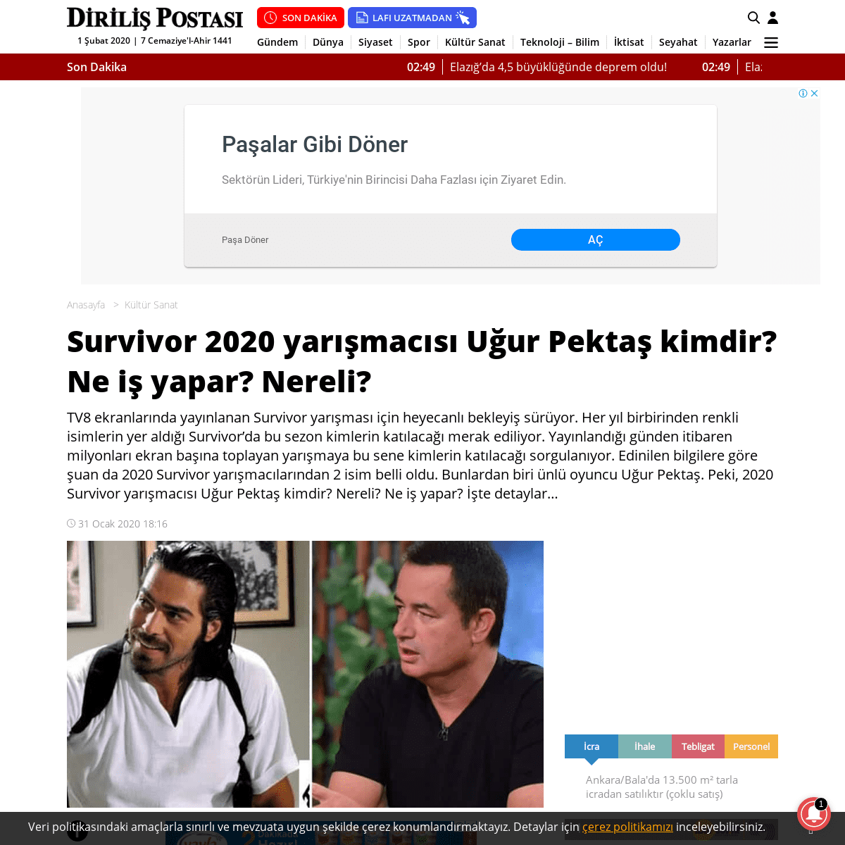 A complete backup of www.dirilispostasi.com/kultur-sanat/survivor-2020-yarismacisi-ugur-pektas-kimdir-ne-is-yapar-nereli-2